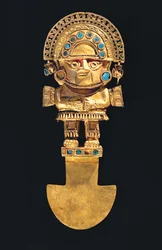 Tumi oder zeremonielles Messer in Form von Naylamp, Chimu